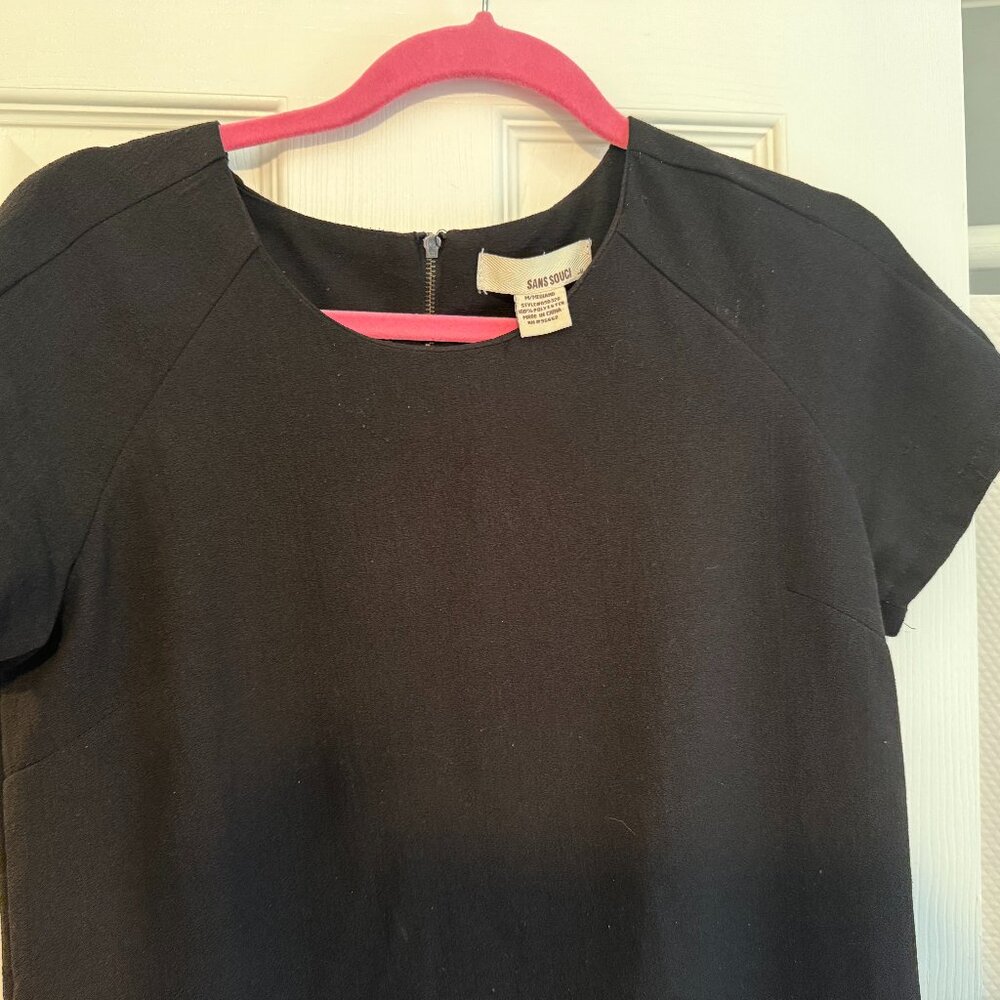 Black simple dress with back Zipper